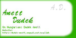 anett dudek business card